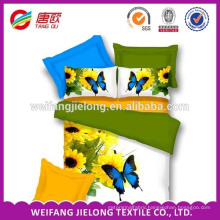 100% polyester brushed poly bed sheet printed fabric in China